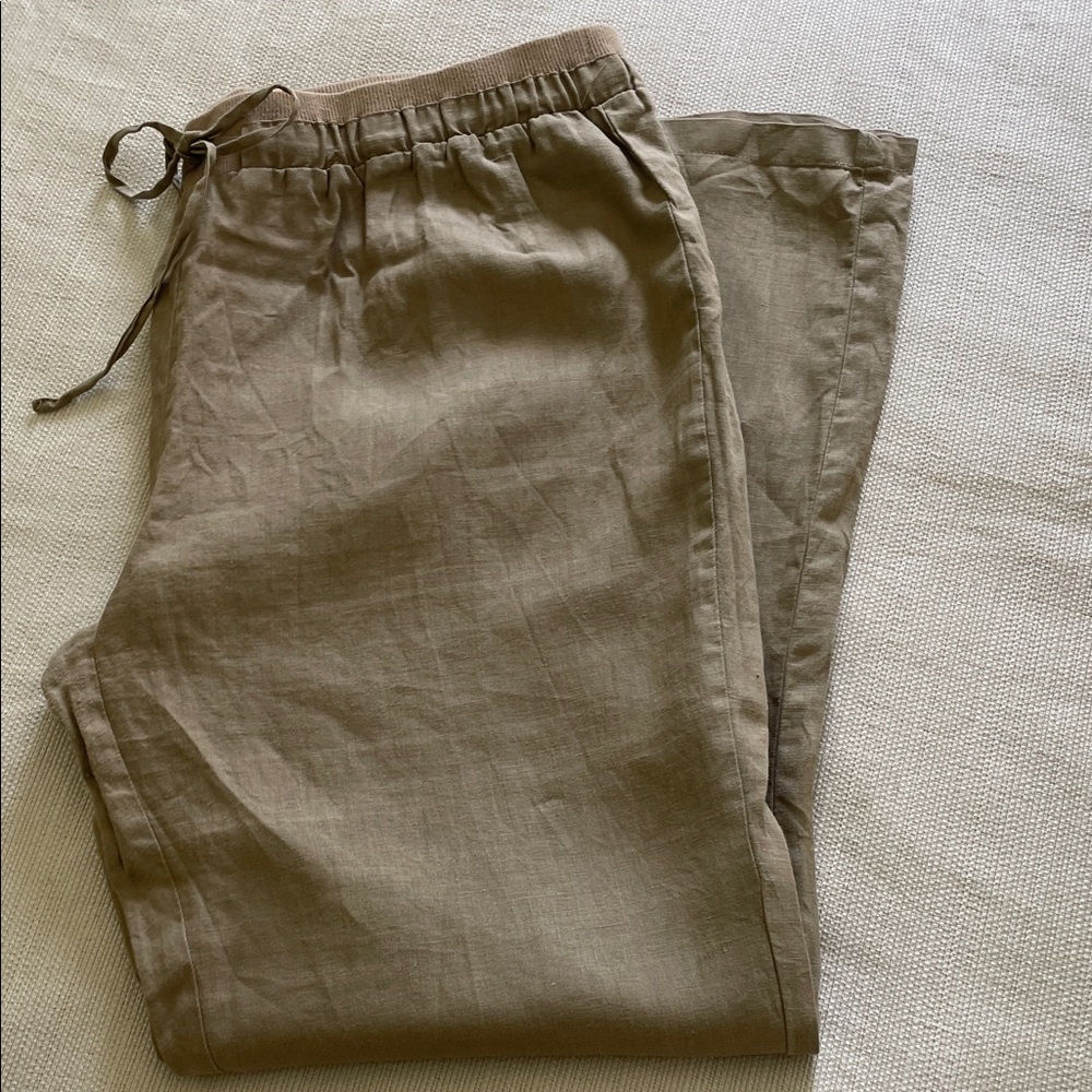 Ellen Tracy Women's Wide Leg Tan Pants